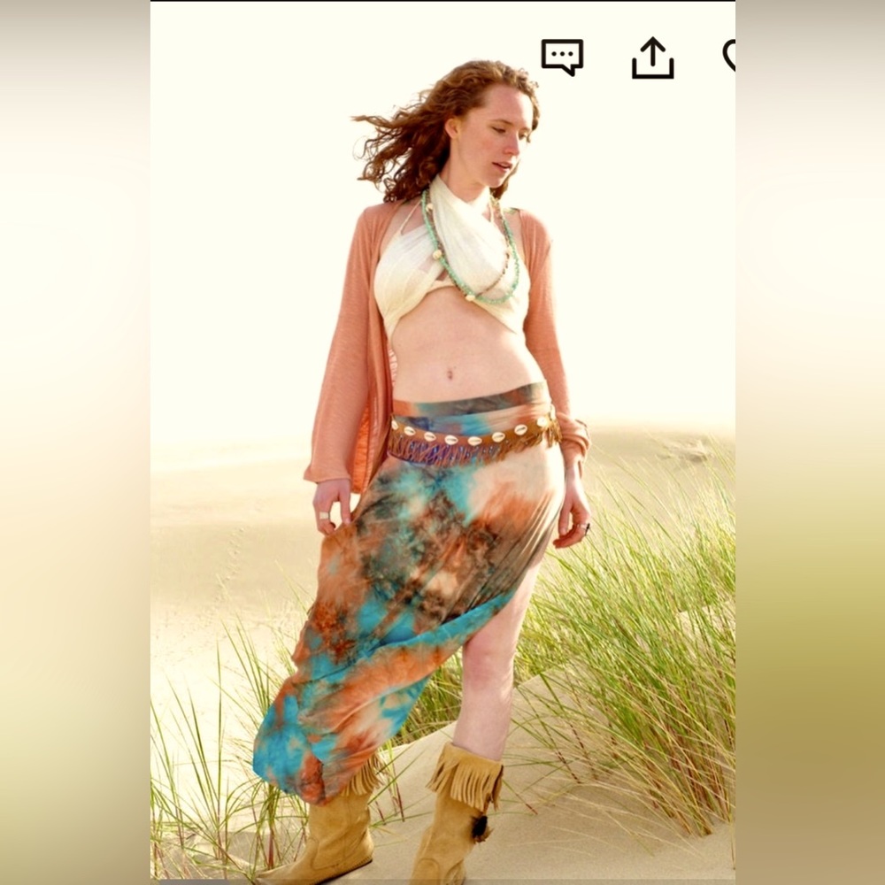 Tie Dye Side Slits Maxi Skirt NWOT